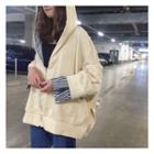 Striped Panel Hooded Jacket