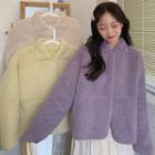 Oversize Plain Fleece Coat