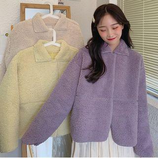 Thick Wide Mock Cropped Long-sleeve Cotton Jacket