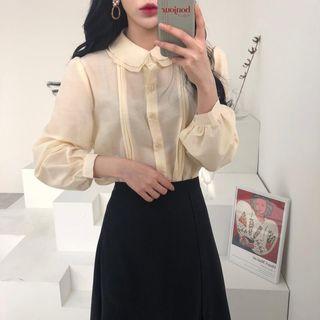 Layered Collar Lantern-sleeve Blouse