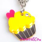 Sweet&co Mini Yellow Cupcake Crystal Silver Necklace Silver - One Size