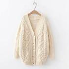 Cable Knit Jacket Off-white - One Size