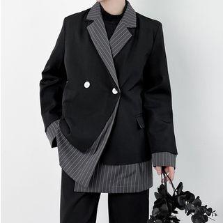 Double Breasted Mock Two Piece Blazer