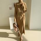 Turtleneck Knotted Long Dress