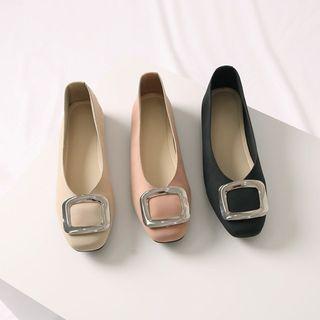 Buckled Suedette Flats