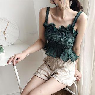 Shirred Lace Camisole Top