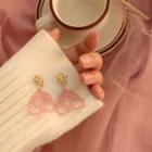 Rainbow Earring 1 Pair - Pink & Gold - One Size