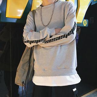 Lettering Panel-trim Pullover