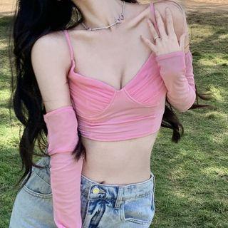 Set; Camisole Top + Arm Sleeves