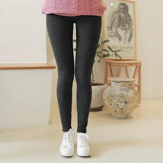 Plain / Denim Fleece-lined Leggings