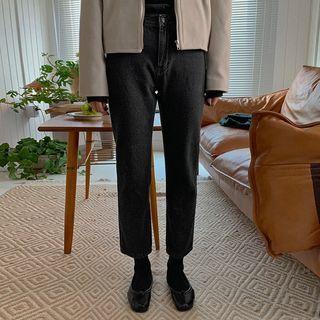 Fleece Tapered-leg Jeans
