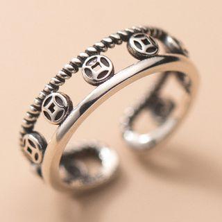Coin Sterling Silver Open Ring S925 - 1 Pc - Silver - One Size