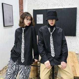 Couple Matching Neck Tie Shirt / Straight Fit Pants