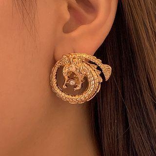 Faux Pearl Dragon Ear Stud