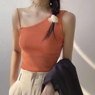Sleeveless Ripped Knit Top