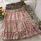 Floral Ruffled Mini Skirt