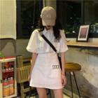 Short-sleeve Applique Shirt / A-line Skirt