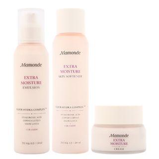 Mamonde - Extra Moisture Set: Skin Softener 200ml + Emulsion 150ml + Cream 50ml