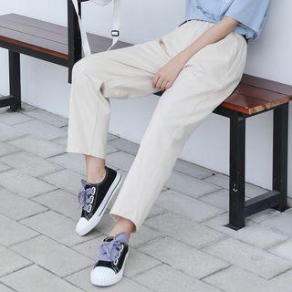 Crop Straight Fit Pants Almond - One Size