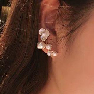 Flower Faux Pearl Alloy Earring 1 Pair - Silver - One Size