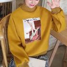 Printed Long-sleeve Loose-fit Top