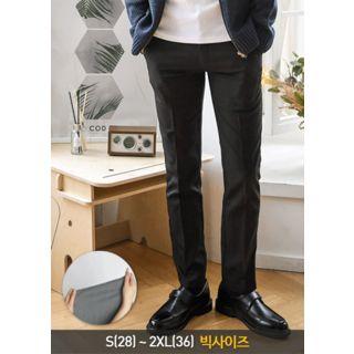 Plain Straight-cut Dress Pants