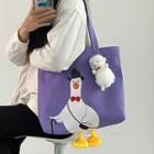 Duck Print Canvas Tote Bag / Bag Charm / Set