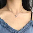 Hoop Necklace L019 - Silver - One Size