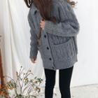 Chunky Knit Buttoned Coat