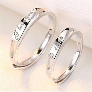 925 Sterling Silver Lettering / Numerical Open Ring