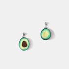 Non-matching Avocado Dangle Earring Avocado - Silver & Green - One Size