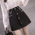 Faux Pearl Mini A-line Skirt