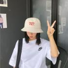 Embroidered Chinese Characters Bucket Hat