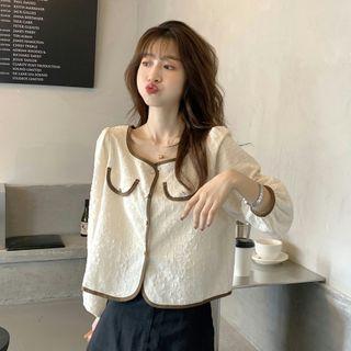 Long-sleeve Two-tone Pocket Shirt