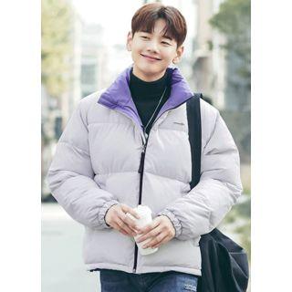 Two-way Letter-printed Padded Jacket