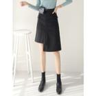Asymmetric-hem Flap-pocket Skirt