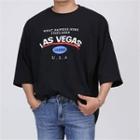 Las Vegas Printed Elbow-sleeve T-shirt