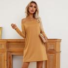 Long Sleeve Off-shoulder T-shirt Dress