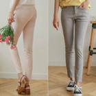 Pastel Band-waist Slim-fit Pants
