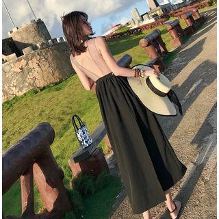 Sleeveless Organza Panel Midi Sundress