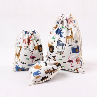 Animal-printed Drawstring Pouch