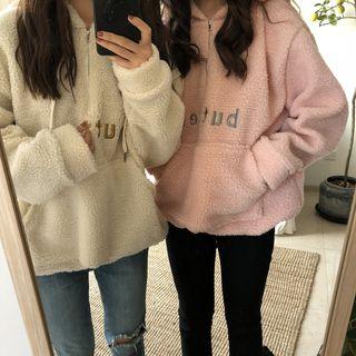 Letter Fleece Long-sleeve Hoodie