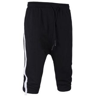 Contrast Trim Drop Crotch Capri Sweatpants