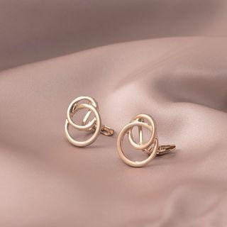 925 Sterling Silver Asymmetric Hoop Stud Earring