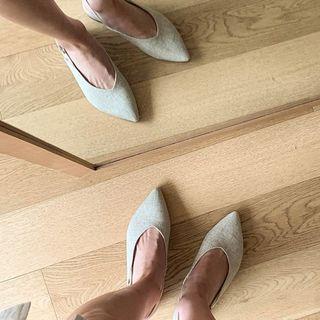 Pointy Low-heel Slingbacks In 2 Designs