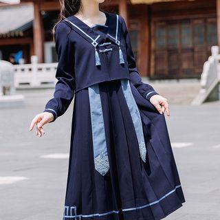 Tassel-detail Sailor Collar Top / Tank Dress