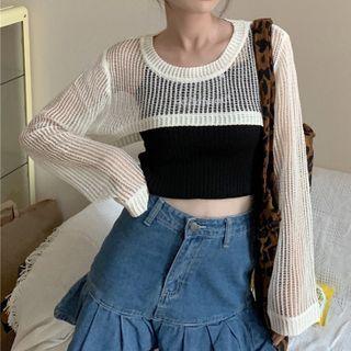 Lettering Ribbed Knit Camisole Top / Cropped Knit Top