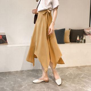 Side-tie A-line Hanky Hem Skirt