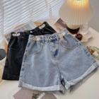 Metal Hinge Denim Shorts