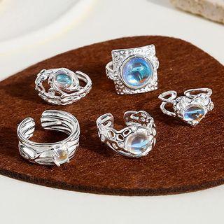 Faux Crystal Alloy Open Ring (various Designs)